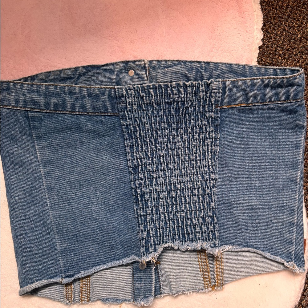 Blue Denim Corset Top